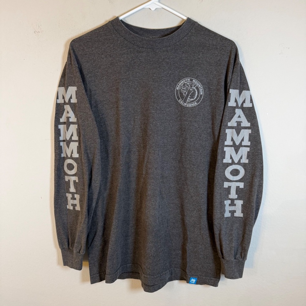 Mammoth Mountain California Mens Grey Graphic Long Sleeve T-Shirt Size M Logo